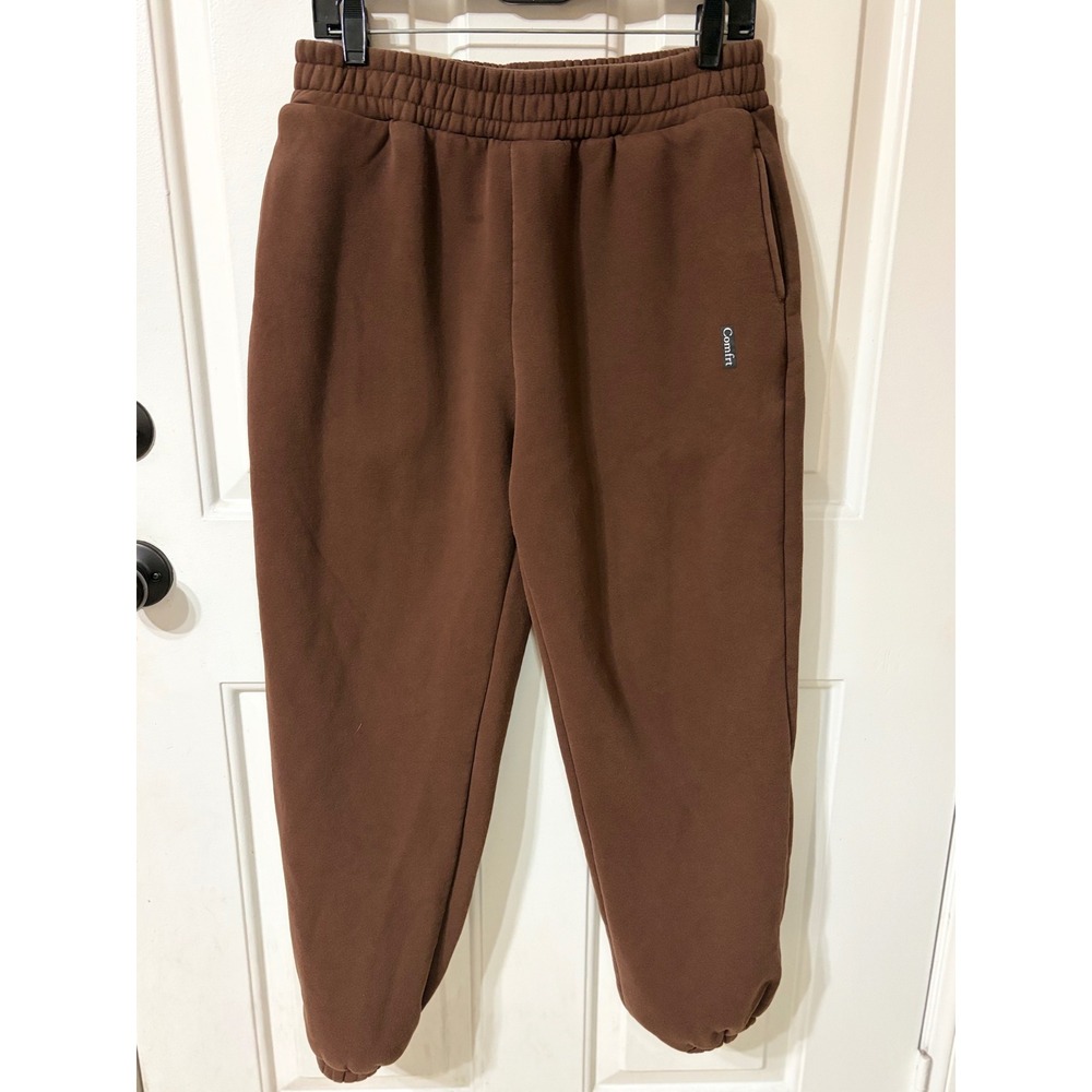 Comfrt | Fleece Lined Jogger Sweatpants | Large || Brown|